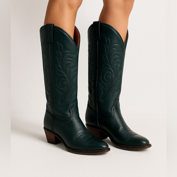 Vintage Biltrite Dark Green Leather Western Riding Cowboy Boots Size 10AA - Picture 16 of 16